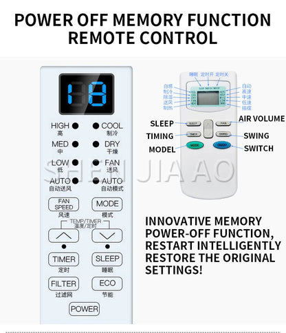 Window Air Conditioner Window-Mounted Portable Refrigeration Air Conditioners Cold 24-hour Timer Remote Control Room Cooler