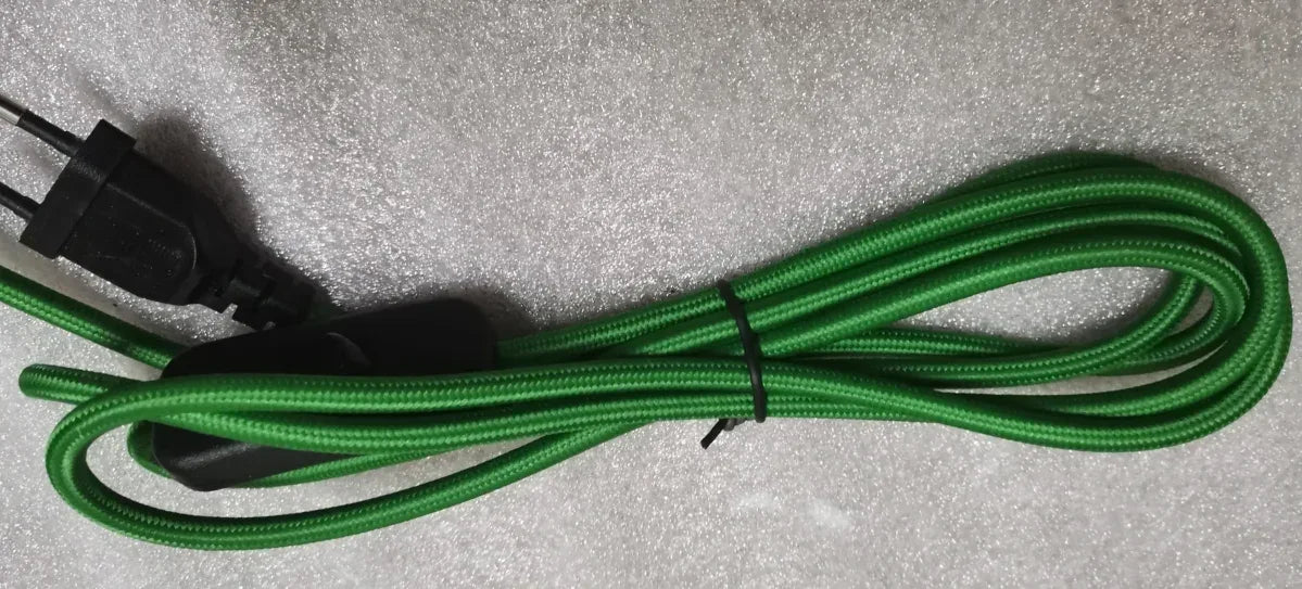 2m AC 220-250V EU Power Cord with Switch Fabric Covered Electrical Power Cable For DIY Table Lamp Cord