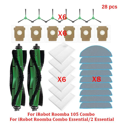 Accessories For iRobot Roomba Combo Essential / 2 Essential, Roomba Vac 2 Essential / 105 Robot Vacuum Cleaner Mop Cloths Part