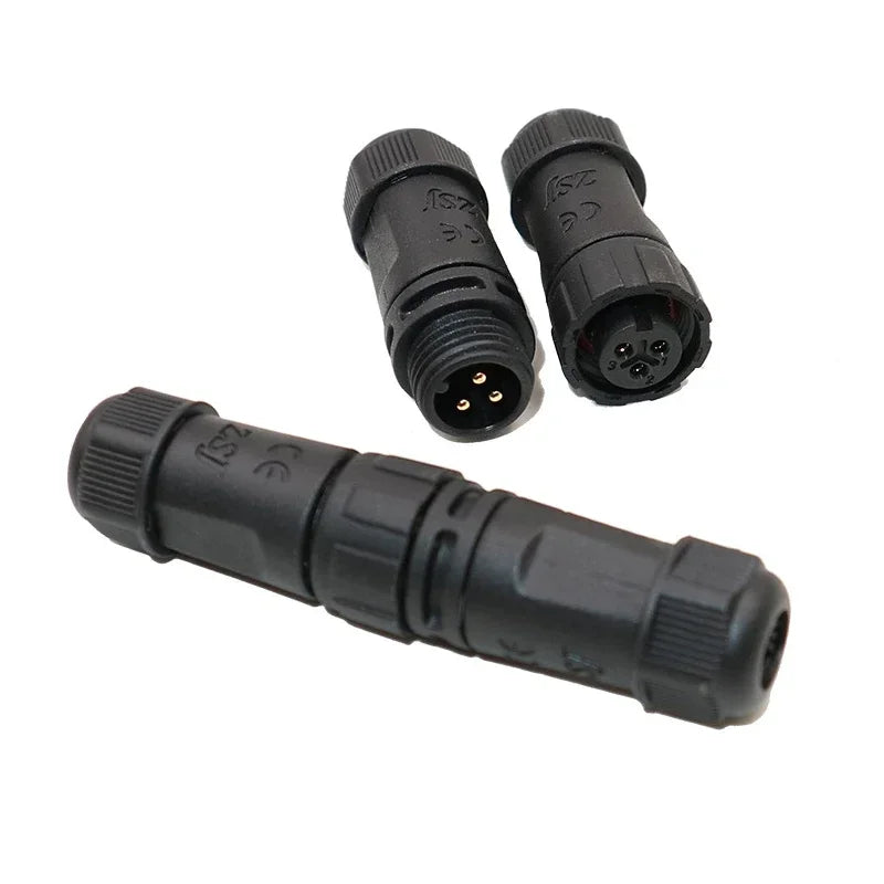 M12 Welded Connector Outdoor 2 3 4 5 6 7 8 Pin IP68 Waterproof Assembled Connector Joint Aviation Docking Male Female Plug
