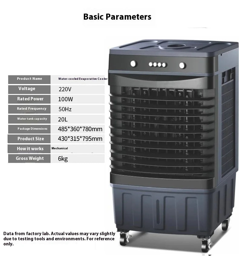 Portable 20L-30L Air Conditioner Cooling Machine with 220V Motor Providing Comfort and Convenience