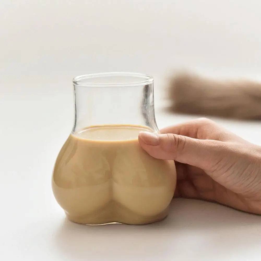 1pc Butt Drinking Cups 450ml Transparent Borosilicate Glass Coffee Mug Funny Coffee Mug Glass Women Body Ass Cup Milk Water Mugs