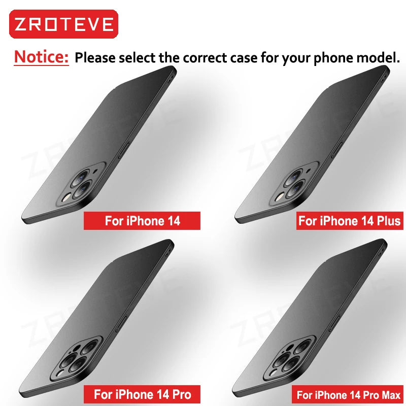 For iPhone 17 Air 17e 16 16e 15 14 13 12 Pro Max ZROTEVE Slim Matte Hard PC Cover For iPhone17 iPhone16 Plus Phone Case