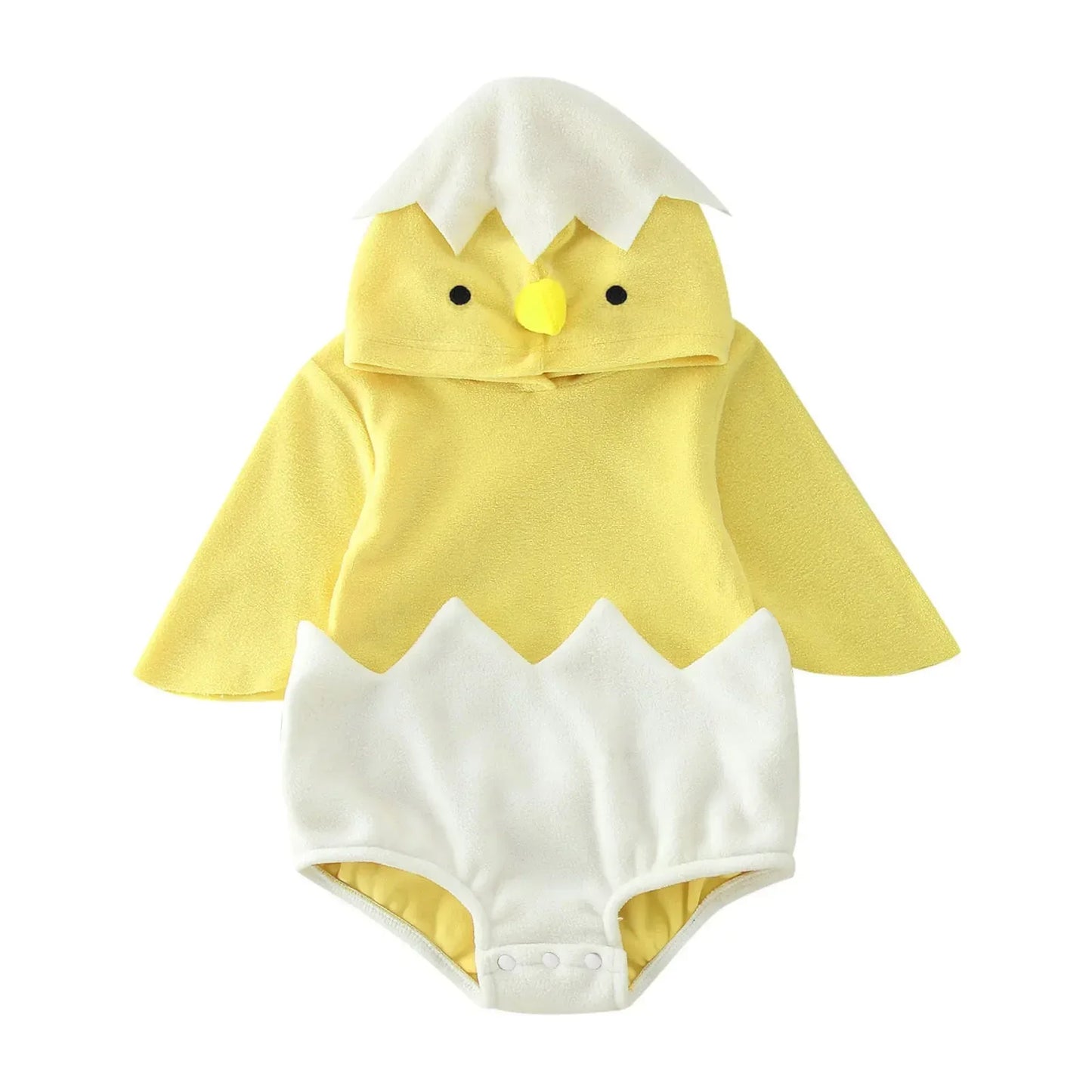 New Baby Boys Girls Chicken Costume Short Sleeve Snap Up Plush Romper Newborn Chick Egg Costume Infant Clothes Christmas Party