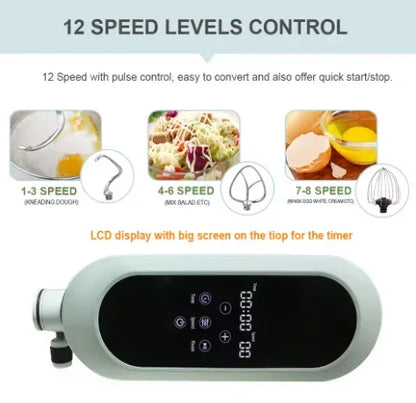 3 in 1 Stand Mixer Kitchen Food Processor Bread Cake Dough Mixer Electric Mixer Stand Machine DC Motor Super Silent