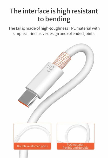 6A 66W Super Fast EU US Wall Charger Adapter 6A Type-C Cable For Huawei Mate 40 50 60 P50 Nova8 9 10 Honor 90 100 X7 X8 X9 Magic