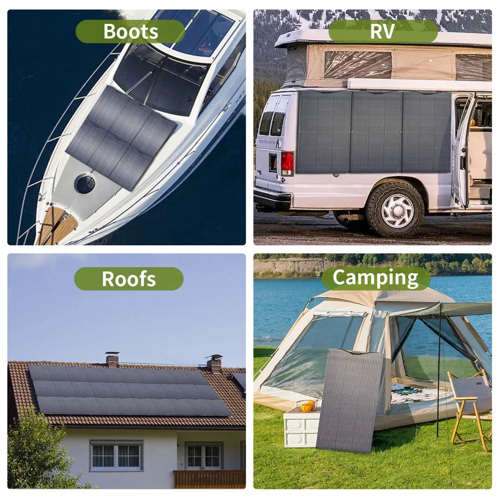ALLPOWERS Balcony Power Plant 200W / 100W Flexible Solarpanel IP68 Solar Cell Solar Charger Photovoltaic 12V/32V off-grid for RV