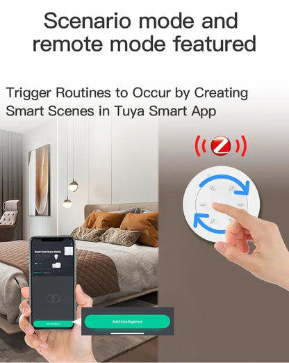 Tuya ZigBee Smart Knob Scene Switch Wirelessly Controls Lights Curtains And Switches Via The Tuya Smart app