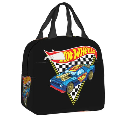 Custom Hot Wheels For Fans Thermal Insulated Lunch Bag Cartoon Sport Car Portable Lunch Container Travel Multifunction Food Box