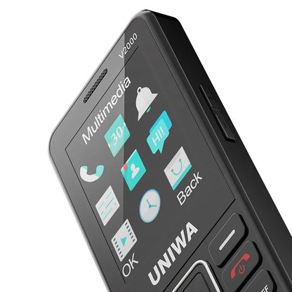 UNIWA V2000 Phone Big Push-Button Dual Screen 0.3MP Camera FM Radio Keyboard 1700mAh 4G Cellphone Support one click dialing
