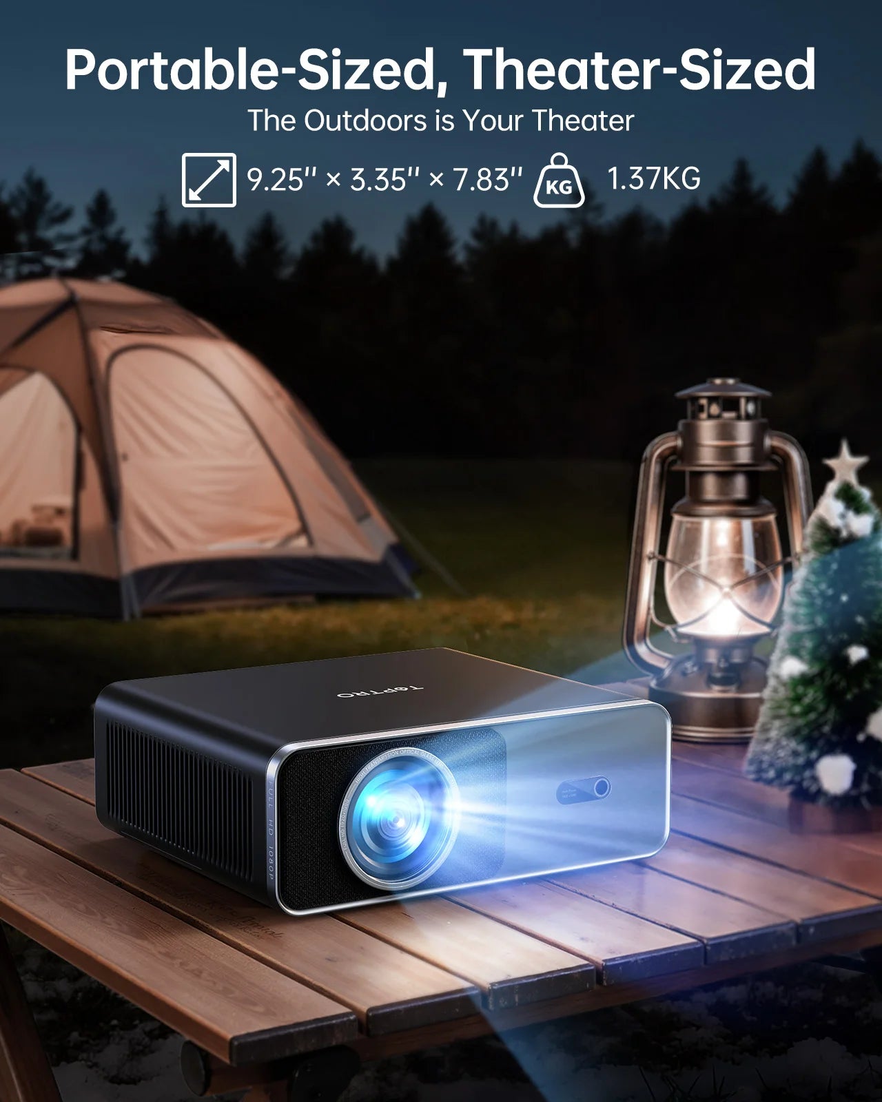 TOPTRO A1 4K Projector Official Netflix 1000ANSI Native 1080P Auto Focus & Keystone 38000 lumens BT5.2 WIFI6 Smart Home Theater