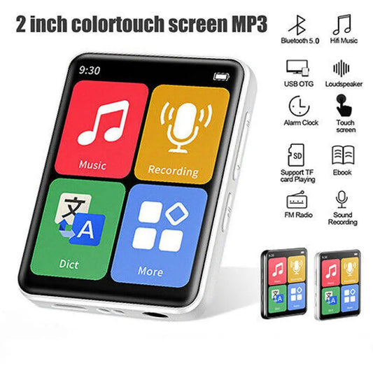 2024 New Portable MP4 MP3 Player Bluetooth 5.0 Clip Mini Walkman Student Full Touch Screen Sport Lossless HIFI Music FM Radio