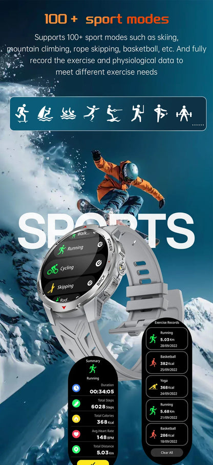 New T-Rex3 Pro 1100mAh Battery Smart Watch Men Compass 5ATM Waterproof Bluetooth Call Heart Rate Sports Run tracker Smartwatch
