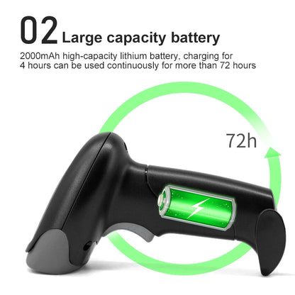 1D 2D Barcode Scanner Wired 2.4G Wireless Bluetooth Bar Code Reader Handheld Portable Scanning For Supermarket Logistics Product