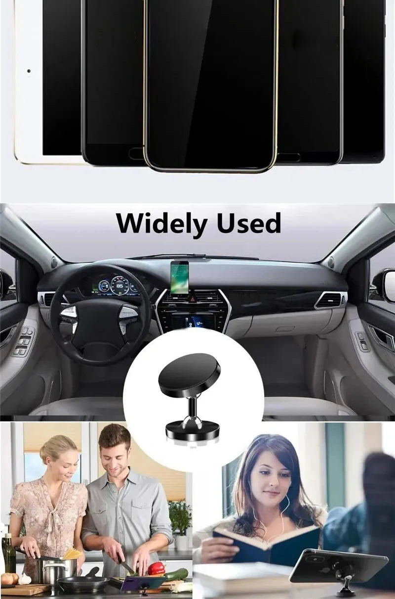Creative Dual Axis Alloy magnetic car bracket 720 ° rotation Double ball magnetic phone holder for Any model phone