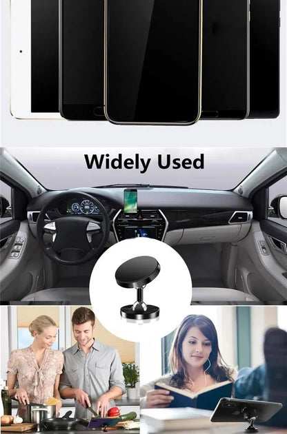 Creative Dual Axis Alloy magnetic car bracket 720 ° rotation Double ball magnetic phone holder for Any model phone
