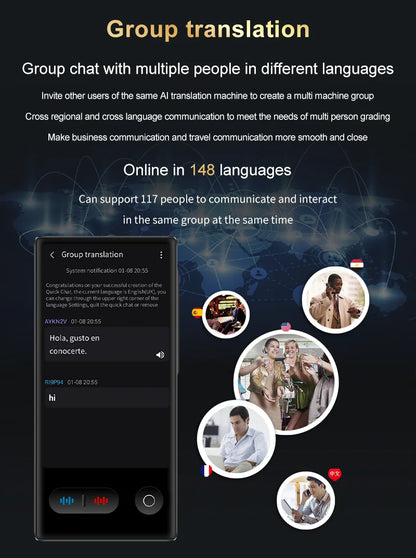Language Translator Device 148 In Real-time Online Languages Translation Device Portable AI ChatGPT Photo Intelligent Translate