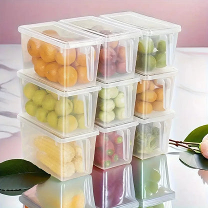 1pcClear Fridge Storage Containers with Handles & Airtight Lids - Convenient Fresh-Keeping Organizers