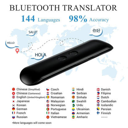 Voice Translate 144 Language APP Bluetooth Multi Languages Instant Translated Wireless Real Time Translator for Traveling Learn