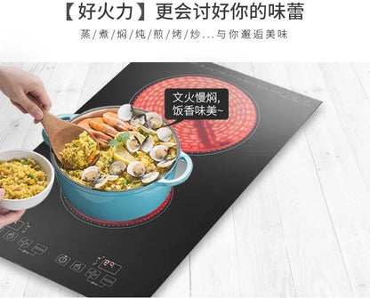 Kitchen 2 Rings Ceramic Cooker Induction Cooktop Double Electric Cooker Hob Heating Cooker Electric Stove Vertical Cooking Plate