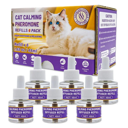 6-pack pet soothing electric heating supplement liquid, cat and dog pheromone, emotional soothing and soothing agent