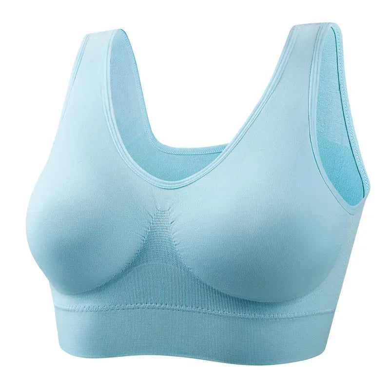 Active Women Bras Sports Plus Size Ladies Yoga Top Underwear Padded Fitness Running Vest Wire Free Brassiere S-4XL