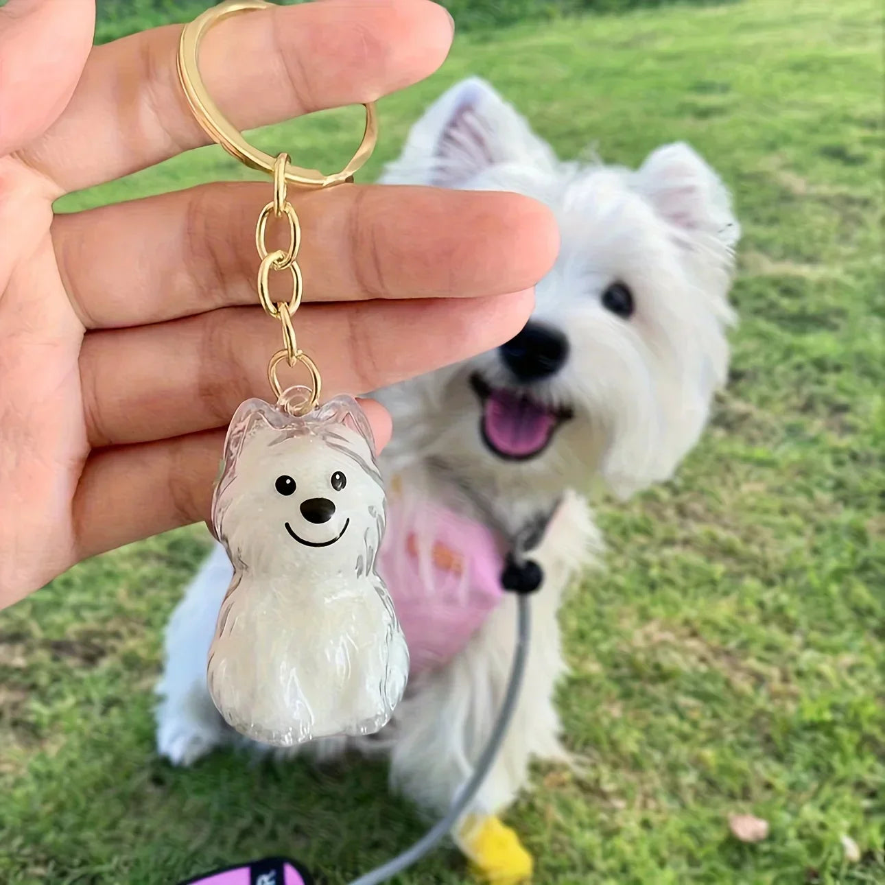 Adorable Dog Hair Storage Pendant Transparent Lovely Pet Hair Storage Box Keychain Handmade DIY Pet Souvenirs for Pet Lovers