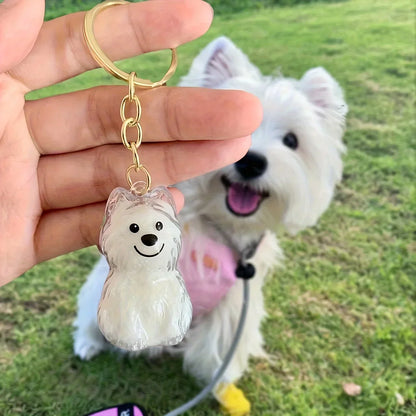 Adorable Dog Hair Storage Pendant Transparent Lovely Pet Hair Storage Box Keychain Handmade DIY Pet Souvenirs for Pet Lovers