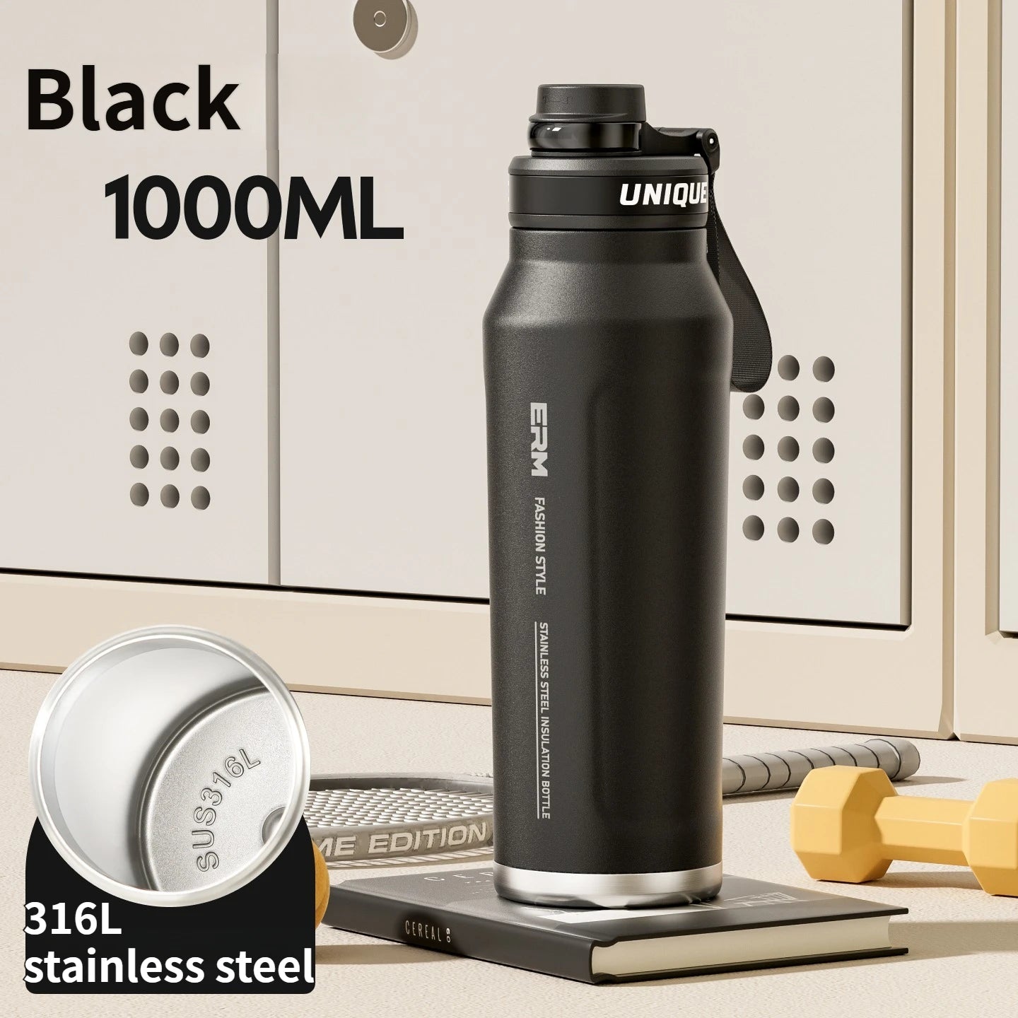Large Capacity Waterbottle  Insulated Flasks Stainless Steel Tumble Cycling Sports Portable Water Bottle for Men