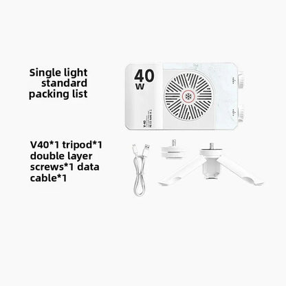 Portable LED video light 40W mini small portable fill light with built-in rechargeable battery, which can charge mobile phone PD