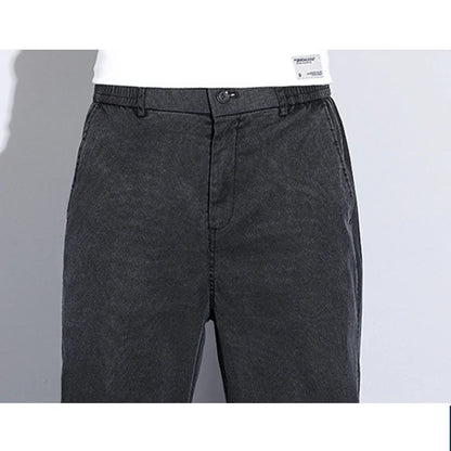 2024 Summer Jeans for Men Thin Soft Lyocell Fabric Loose Straight Wide Leg Pants Elastic Waist Casual Trousers Plus Size M-5XL