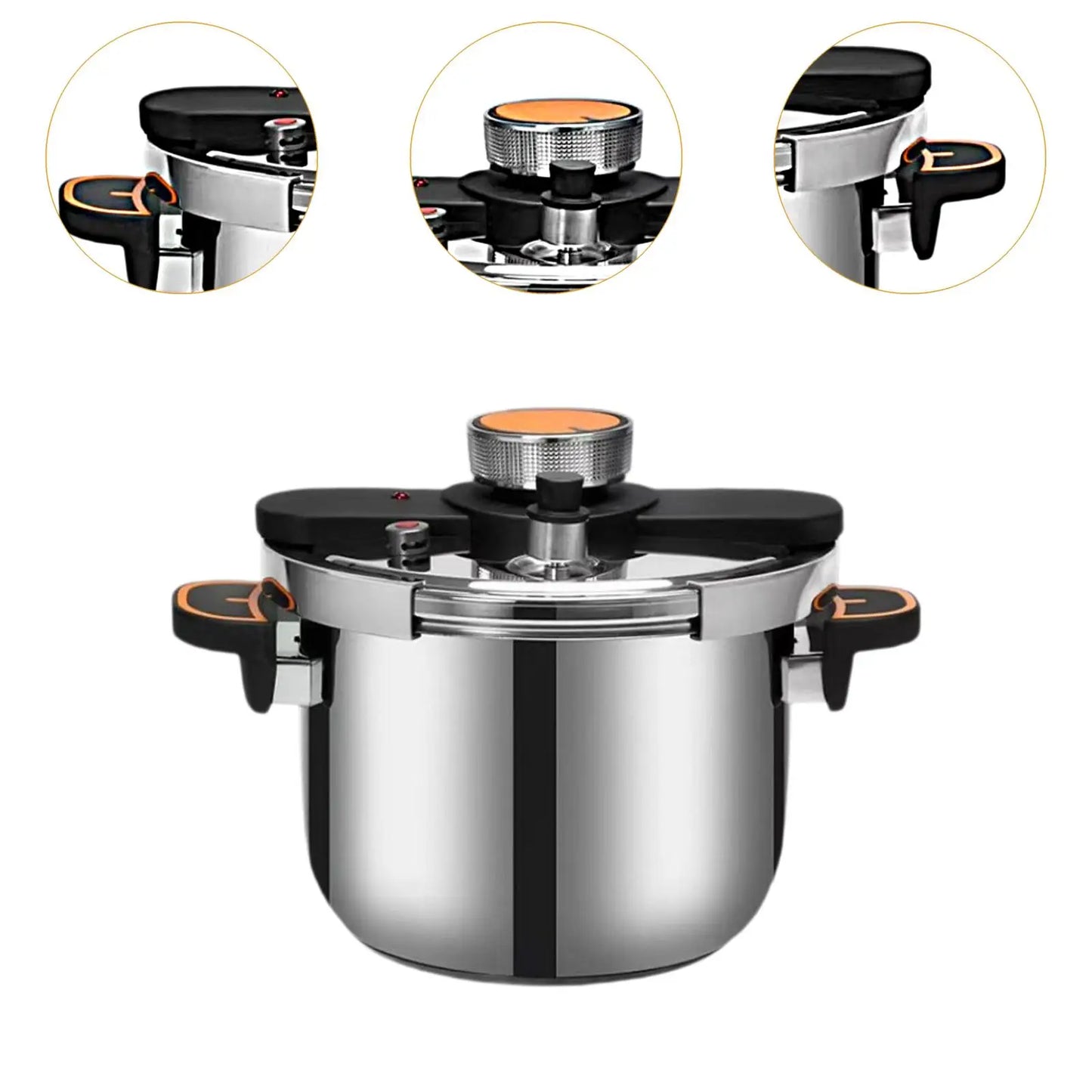 4/6/8L Explosion Proof Pressure Cooker 304 Stainless Steel Thickened Cooker Multifunctional Gas Stove Kitchen Pressure Pot