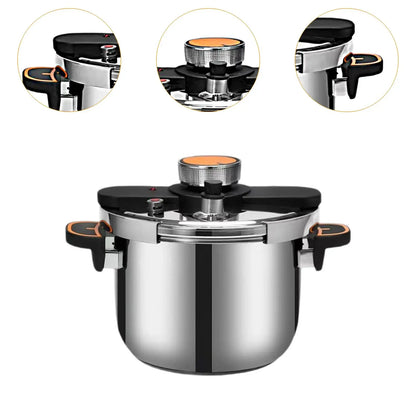 4/6/8L Explosion Proof Pressure Cooker 304 Stainless Steel Thickened Cooker Multifunctional Gas Stove Kitchen Pressure Pot