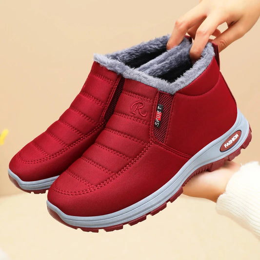 Winter New Women's Warm Cotton Boots Fleece-lined Thickened Waterproof Non-slip Women's Cotton Shoes Snow Boots