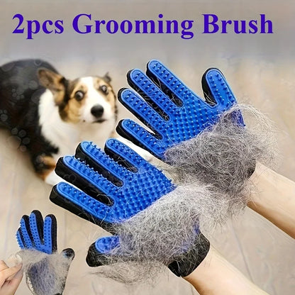 2PCS Pet Grooming Gloves, Hair Removal Gloves with Hair Removal and Massage for Dogs and Cats To Remove Floating Hair Tools,