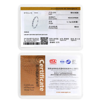 TFGLBU Trendy 1.5mm Moissanite Ring for Women Lab Diamond Matching 100% 925 Sterling Silver Certified Band Wholesale Jewelry