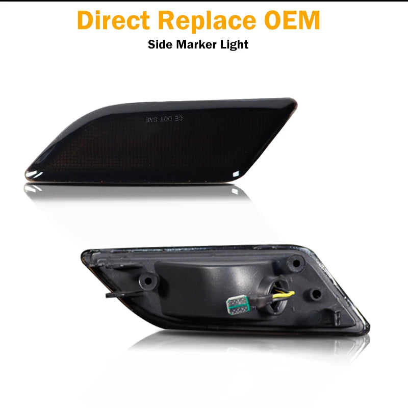 Amber/White LED Car Front Bumper Side Marker Turn Signal Lights For 2012-2014 Mercedes Benz W204 LCI C250 C300 C350 Sedan/Coupe