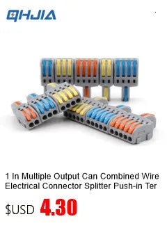 Wire Connector 1 Input Multiple Output Electrical Splitter Push-in Terminal Block Butt Home LED Light Quick Wiring Connectors