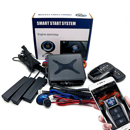 Universal Car alarm with remote starter Autostart system Start stop button system Car accessories Alarm automotive Smart lock
