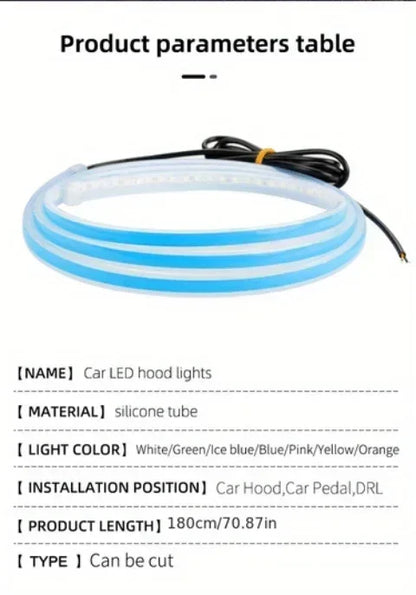 LED Daytime Running Light  Starting Car Hood  Door Decorative Lights DRL Auto Engine Hood Guide Decorative Ambient Lamp 12V