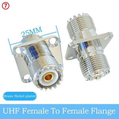 UHFmale Female SO239 PL259 Connector UHF 3 Way Splitter UHF 4-hole Panel Mount Flange RF Coaxial Pure Copper High Quality