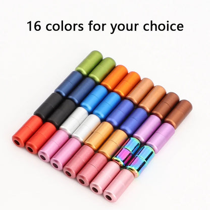 Frosted Capsule Buckle No Tie Shoelace Round Elastic Shoe Laces Sneakers Gradient Colorful Shoelace Without Ties for Kids Adult