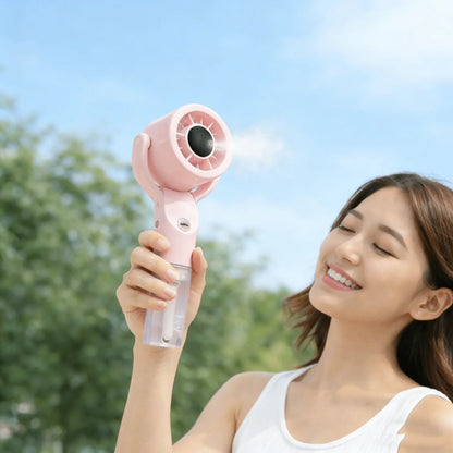 Portable Handheld Spray Mist Fan Mini Turbine Rechargeable Cooling Fan For Desktop Outdoor Camping Student Dormitory Summer Use