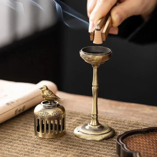 Magpie Hollow Lamp Sandalwood Fragrance Censer Smoking Backflow Incense Holder Tea House Ornaments Study Room Home Decor