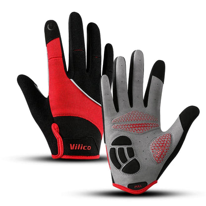 Vilico Outdoor Mountaineering Hiking and Cycling Gloves for Men and Women With Thickened Shock Absorbers Breathable and Non Slip