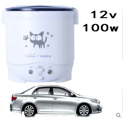 Electric Mini Rice Cooker Portable MultiCooker Household Rice Cookers 12V 24V 220V Pot Cooking Machine Pans For Car Truck Home