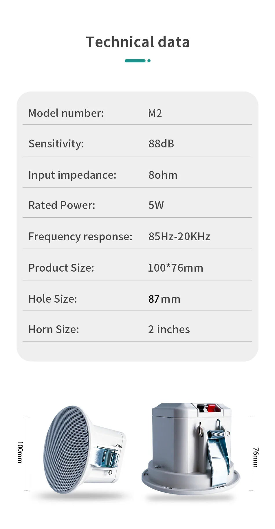 Home Background music player system audio in wall power amplifier bluetooths TF USB FM radio AUX controls panel ceiling speakers