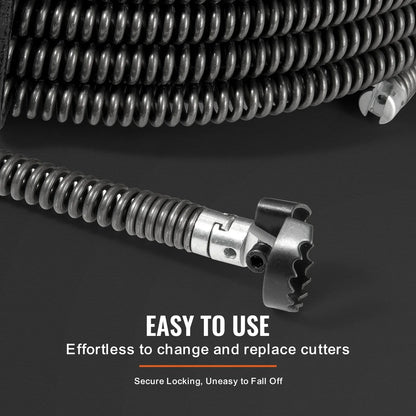 SucceBuy Drain Cleaning Cable Professional Sectional Drain Cleaner Cable Hollow Core Sewer Drain Auger Cable  Sink Floor Drain