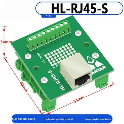 RJ45 adapter terminal RJ45 adapter terminal Cat5e Cat6 adapter board network port DIN35 guide rail installation