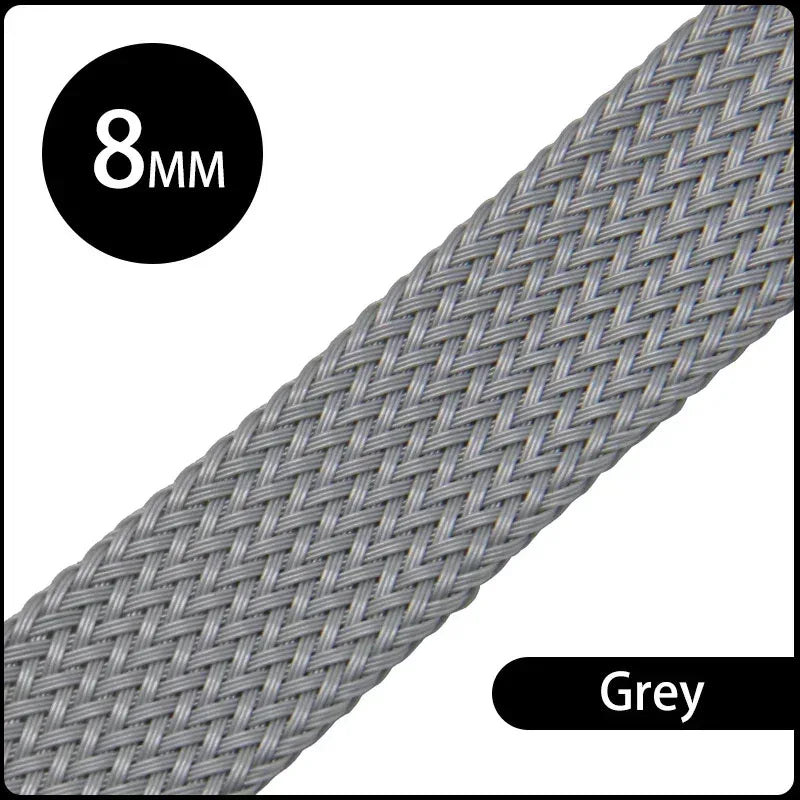 1~50M PET Braid Sleeve High Density 8mm Insulated Expandable Braided Wires Organizer Cable Wrapping Sheath Protector